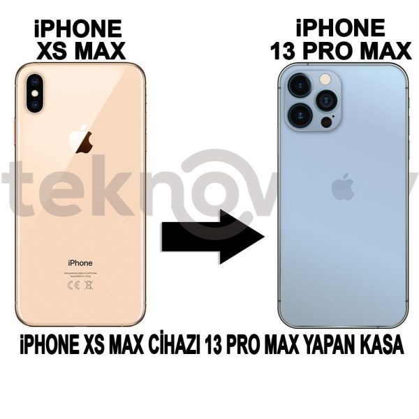 Apple Iphone Xs Max Cihazı Iphone 13 Pro Max Dönüştürücü Beyaz Kasa