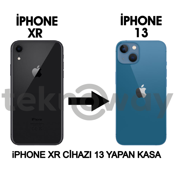 Apple Iphone Xr Cihazı Iphone 13 Dönüştürücü Mavi̇ Kasa